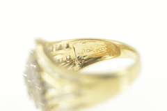 10K Yellow Gold 1.00 Ctw Diamond Encrusted Cluster Statement Ring