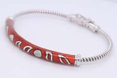 Dreamy 18kt Enamel and Diamond Bangle Bracelet