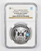 PF69 UCAM 2012 Great Britain 5 Pounds Silver Olympics Countdown NGC