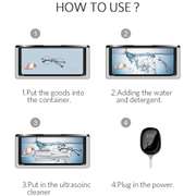 Portable 100W Ultrasonic Cleaner Cleaning Rod Glasses