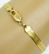 10K Greek Key Herringbone Bracelet