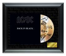 AC/DC Autographed Facsimile Signed Gold Record Award Display 20"x25"