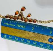 14kt Solid Yellow Gold & Orange Sapphire Necklace