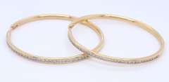 Wonderful Yellow Gold Channel Set Diamond Hoop Earrings