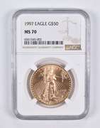 MS70 1997 $50 American Gold Eagle 1 Oz. .999 Fine Gold NGC