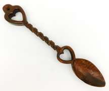 Signed Hand Carved Vintage Irish Wedding Love Spoon
