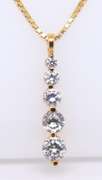 Vintage Sterling Silver Cubic Zirconia Pendant on Chain