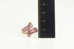 14K Yellow Gold 2.00 Ctw Natural Ruby Tiered Channel Bypass Ring