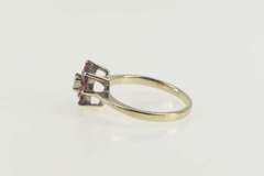 14K White Gold Diamond Ruby Flower Halo Engagement Ring