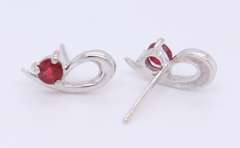 Cute White Gold Ruby Earrings
