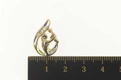 10K Yellow Gold Baguette Diamond Mother's Day Mom Love Pendant