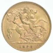 1925 Great Britain Gold Half Sovereign .1178 AGW