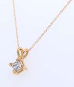 Glowing Princess Cut Diamond Solatire Necklace