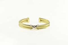 14K Yellow Gold David Yurman Double Cable Cuff Two Tone Bracelet