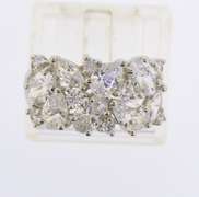 Sterling Silver Marquise And Round Crystal Band