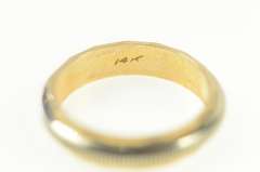 14K Yellow Gold Vintage NOS Two Tone Grooved Wedding Band Ring