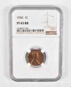 PF65 RB 1950 Lincoln Wheat Cent - Graded NGC