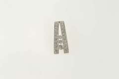 14K White Gold 0.27 Ctw Diamond Encrusted Split Bar Pendant