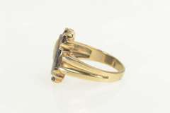 10K Yellow Gold Carved Mother of Pearl Two Face Couple Cameo Ring