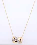 Attractive Yellow gold Diamond X Slider Pendant on Chain
