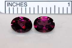 Radiant Natural Rhodolite Pair - 3.32 cts.