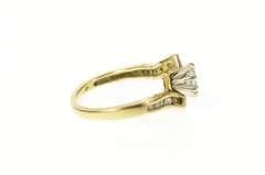 14K Yellow Gold 0.34 Ctw Marquise Diamond Bypass Engagement Ring