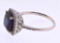 Sterling Silver Cushion Cut Purple Spinel Ring