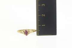 14K Yellow Gold Marquise Ruby Diamond Accent Engagement Ring