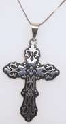 Vintage Sterling Silver Mexico Signed Cross Pendant on Chain