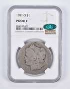 Poor 1 1891-O Morgan Silver Dollar CAC NGC