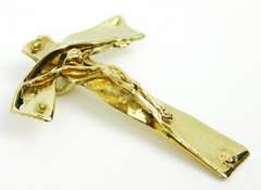 Stunning Free Form Sterling Vermeil Crucifix
