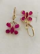 14kt Solid Yellow Gold & Ruby Earrings