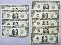 9 Unc and Circulated $1 Barr Star Notes