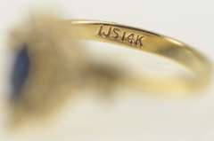 14K Yellow Gold 1.15 Ctw Sapphire Diamond Engagement Ring