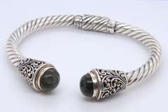 Vintage Sterling Silver Signed Cuff Bangle