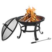 22 inch Patio Steel Fire Pit Camping with Screen Cover