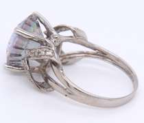 Incredible White Gold Mystic Topaz and Diamond Wrap Ring