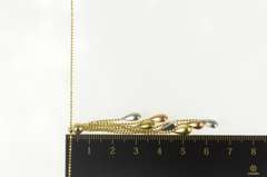 14K Yellow Gold Tri Tone Pear Tear Drop Dangle Fringe Chain Necklace