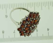 Sterling Silver Red Garnet Cocktail cluster Ring