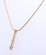 Dazzling Yellow Gold 3 Stone Diamond Journey Pendant on Chain