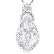 2.78 CT WHITE TOPAZ & DIAMOND 925 STERLING SILVER PENDANT