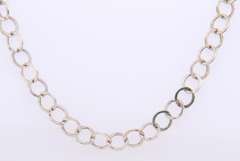 Vintage Italian Sterling Silver Circle Link Chain Necklace