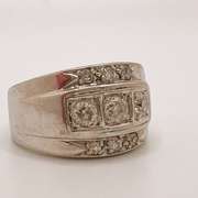 14kt Solid White Gold & Diamond Band Ring
