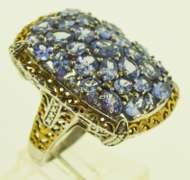 Sterling Silver Purple Stone Cluster Ring