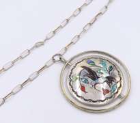 Vintage E Zuni Jake Sterling Silver Necklace