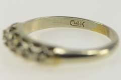 14K White Gold Vintage NOS 1950's Wedding Five Stone Setting Ring