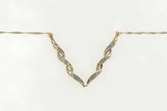 10K Yellow Gold Ctw Diamond Chevron Twist Pendant Necklace