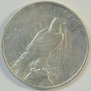 Mint State 1927-D Peace Silver Dollar. Key date, cleaned