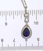 Sterling Silver Pear Shape Sapphire Necklace
