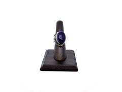 Oval Cut Purple Glass Ring in Tibetan Silver